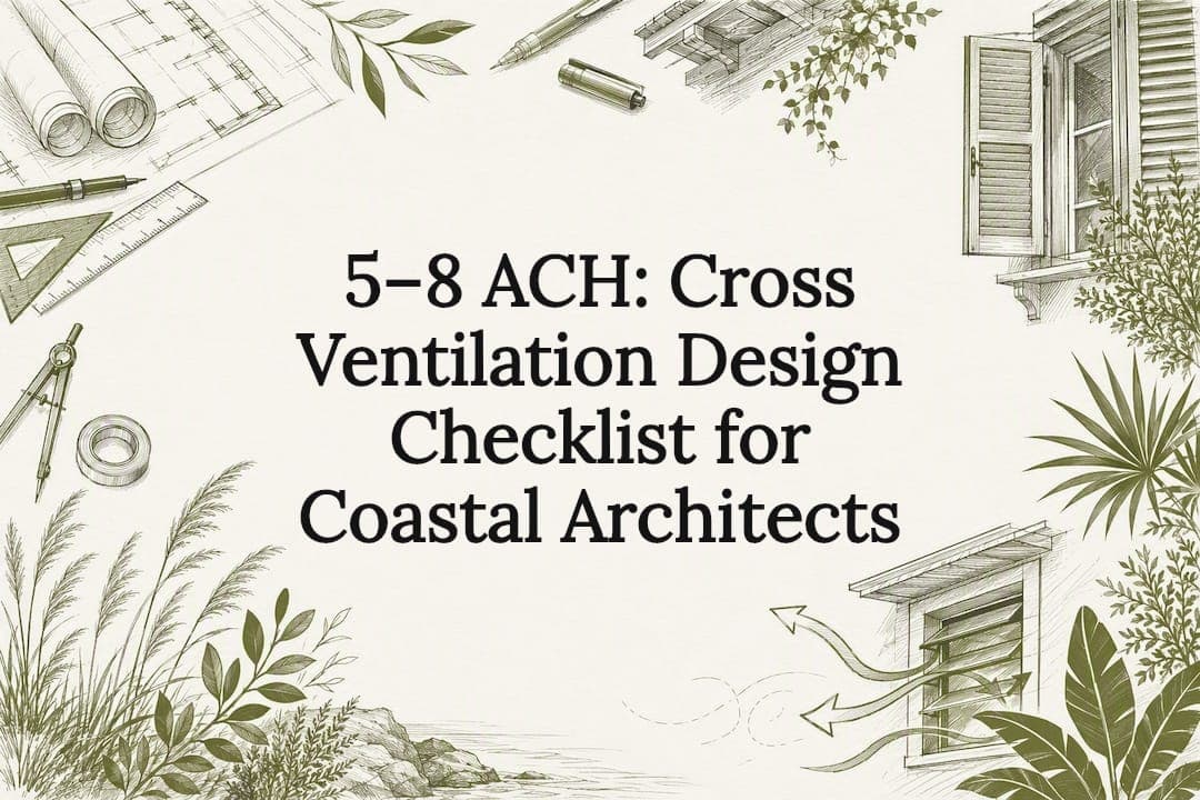 5–8 ACH: Cross Ventilation Design Checklist for Coastal Architects