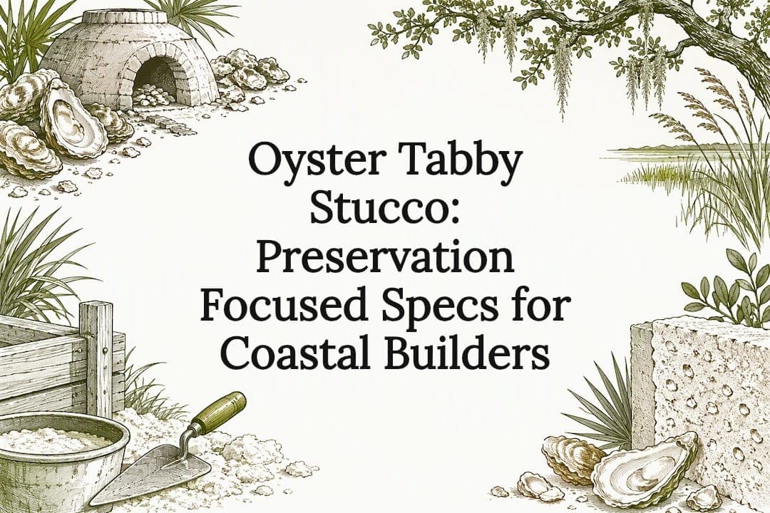 Oyster Tabby Stucco: Preservation Focused Specs for Coastal Builders
