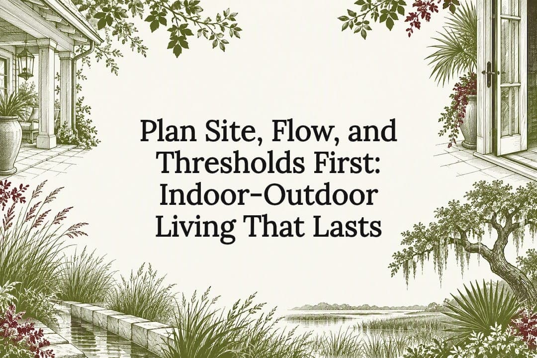 Plan Site, Flow, and Thresholds First: Indoor-Outdoor Living That Lasts