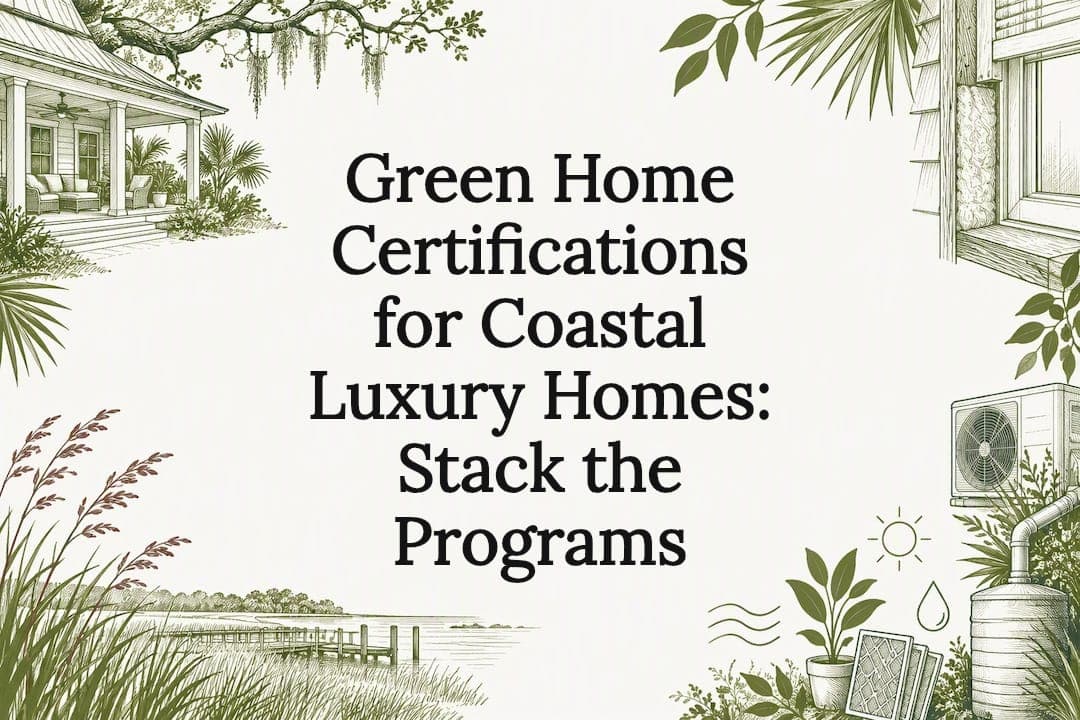 Green Home Certifications for Coastal Luxury Homes: Stack the Programs